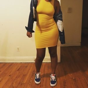 Yellow bandage dress
